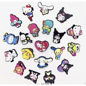 20 PCS HELLO KITTY Kuromi My Melody SHOE CHARMS Decorations for CLOGS SANDALS